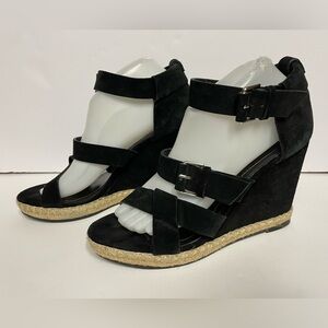 Balenciaga Black Suede Wedge heels Sandals 40